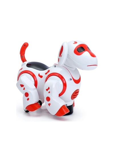 Pilli Işıklı Müzikli Robot Köpek 8203 - Kırmızı