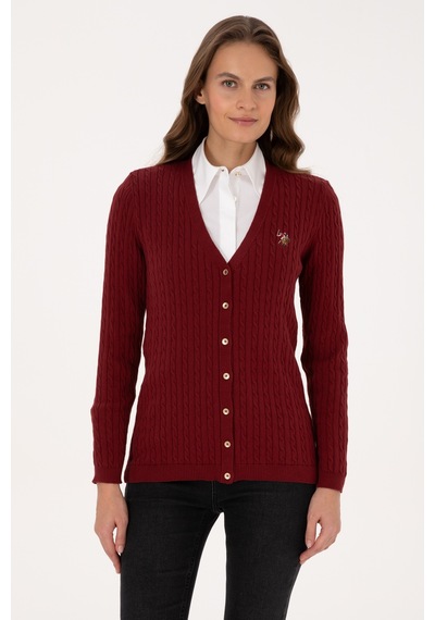 U.s. Polo Assn. Kadın Bordo Hırka Triko 50317841-vr014 Bordo