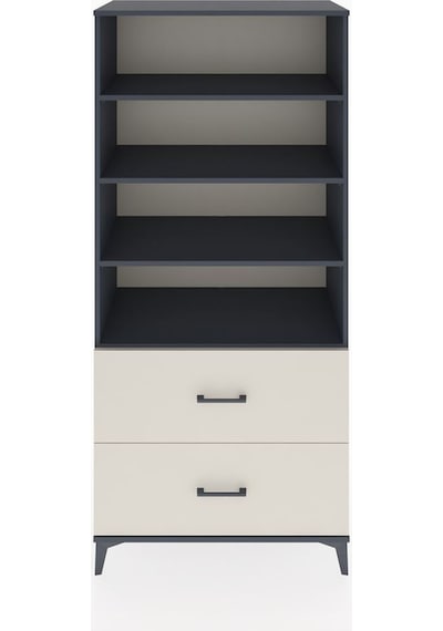 Hyperion Dolap 4 Raflı 2 Çekmeceli 88x44x195 Antrasit-aytaşı Antrasit