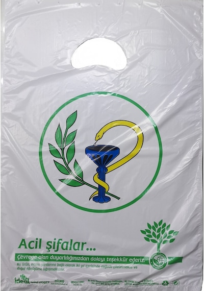 Baskılı Eczane Mini Boy Poşet 20X30Cm 100 Adet