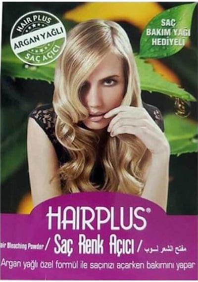 Hair Plus Saç Açıcı Set Argan 30 G Beyaz Toz + 60ml Oksidan%40+ Bakım Yağ+eldiven