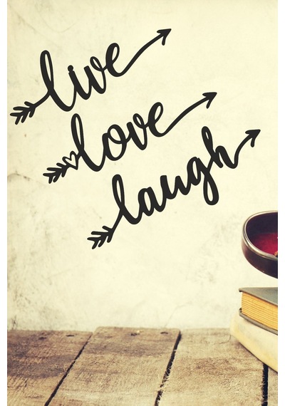 "live Love Laugh" Duvar Dekoru-süsü, Ahşap Dekoratif Tablo - 1