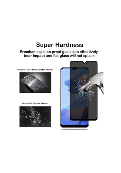 Oppo A16 Privacy Hayalet Ekran Koruyucu 2 Adet - 9h Temperli Cam, Yan Görünme Engelleyici, Tam Kaplama