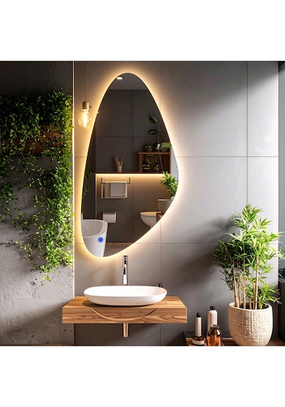 Alvora Günışığı Lazer Kumlamalı Lavabo & Banyo Aynası Dokunmatik Sensörlü 100 X 50 Cm