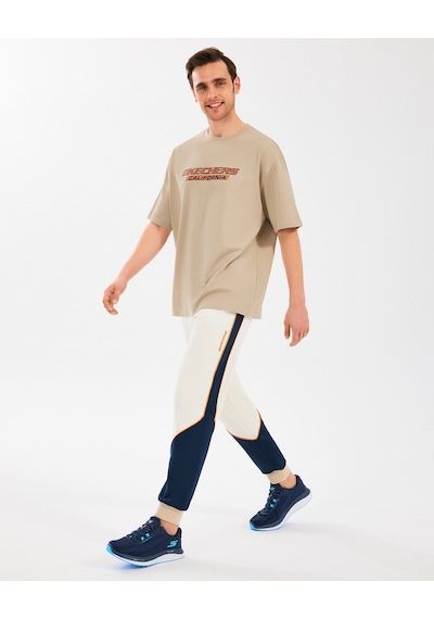 Skechers M Diagonal Lw Fleece Jogger Sweatpant Erkek Offwhite Eşofman Altı S2510037-102 Beyaz