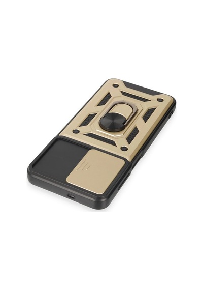Uray Store Samsung Galaxy Uyumlu  M14 5g Kılıf Pars Lens Yüzüklü Silikon - Gold