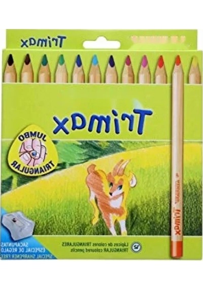 12'li Jumbo Kuruboya Seti - Üçgen Form Ve Canlı Renkler 103 Ivory