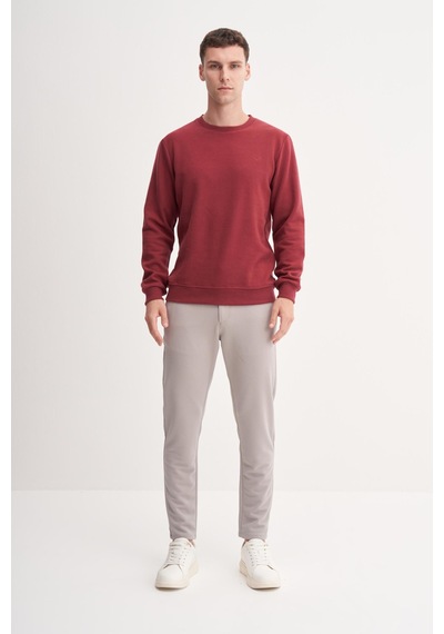 Cazador 56400 Erkek Bisiklet Yaka Sweatshirt Vişne