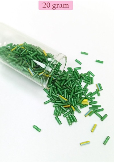 Uzun Boru Kesme Boncuk Çap 2mm Uzunluk 10 Mm - 4 Renk - Toplam 80 Gram - Bnc433 Diğer