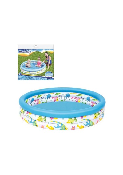 Su Pompalı Bestway 51009, 3 Boğum Desenli Çocuk Havuzu, 122x25 cm Çok Renkli