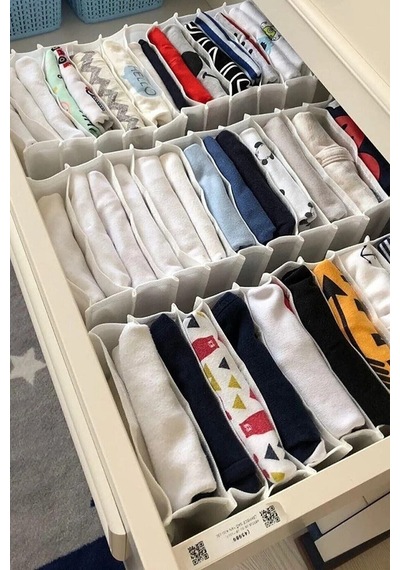 2 Adet Beyaz Renk M Boy Dolap Ve Çekmece İçi Düzenleyici Kumaş 40 X 40 Beyaz Tr Diğer