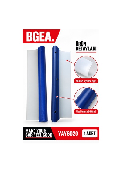 Bgea Silikon Oto Cam Çekçek Su Alma Spatulası Mavi 1 Adet