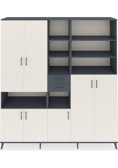 Hyperion Dolap 17 Raflı 2 Çekmeceli 7 Kapaklı 220x44x243 Antrasit-aytaşı/antrasit Aytası/antrasıt - Antrasıt Hyperion Dolap 17 Raflı 2 Çekmeceli 7 Kapaklı 220x44x243 Antrasit-aytaşı/antrasit Aytası/antrasıt - Antrasıt