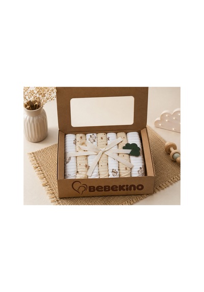 %100 Coton 7li Bebek Ağız Silme Mendili 01 Diğer