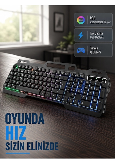 Mey İthalat Profesyonel Klavye Mouse Seti - Rgb Işıklı, Türkçe Q, Dpı Ayarlı, Dayanıklı Gövde