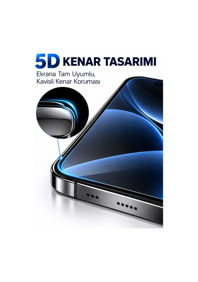 Spolo İphone 17 Pro Max 5d Tam Kaplayan Ekran Koruyucu 9h Sertlik, Hd Görüntü, Hassas Dokunmatik