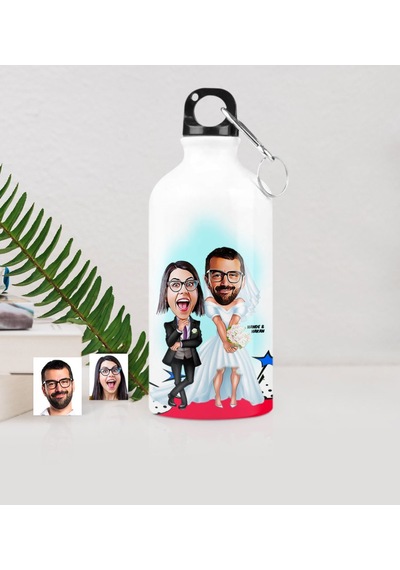 Kişiye Özel Sevgililer Karikatürlü Metal Suluk 500 Ml. - 16