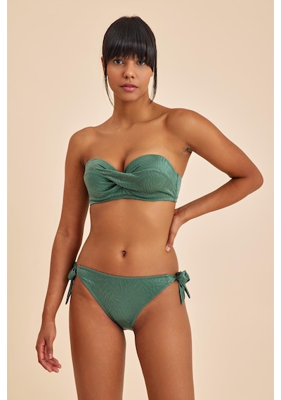 Amarelle Bali Yeşil Balenli Dolgulu Straplez Push-up Bikini Üst Yeşil