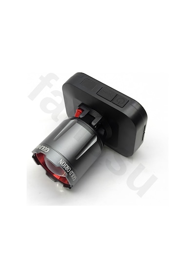 R9808 Şarjlı Kafa Lambası - 50w 5000 Lümen Güçlü Led Fener, Zoom Özellikli, 3 Modlu Powerbank Siyah