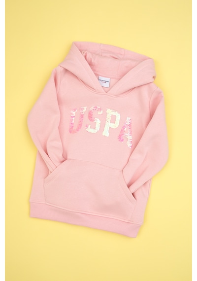 U.S. Polo Assn. Kız Çocuk Toz Pembe Payet İşlemeli Şardonlu Kapüşonlu Basic Sweatshirt 50314257-VR050 U.S. Polo Assn. Kız Çocuk Toz Pembe Payet İşlemeli Şardonlu Kapüşonlu Basic Sweatshirt 50314257-VR050