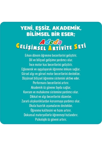 Adeda Gelişimsel Aktivite Seti 4-7 Yaş