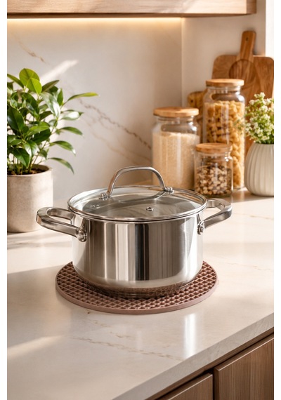 Porsima 31012 Silikon Yuvarlak Nihale 20cm Kapicino Açık Kahverengi