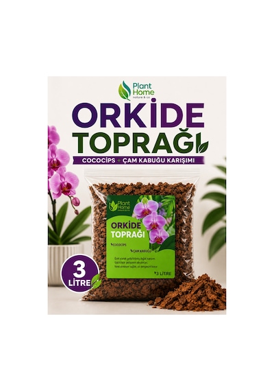 Plant Home Orkide Toprağı 3 Litre Cococips Ve Çam Kabuğu Karışımı Profesyonel Orkide Toprağı Diğer