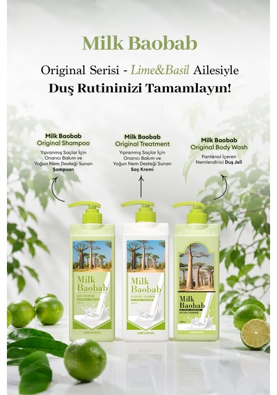 Yıpranmış Saçı Onaran Nemlendirici Saç Kremi Mılk Baobab Original Treatment Lime & Basil