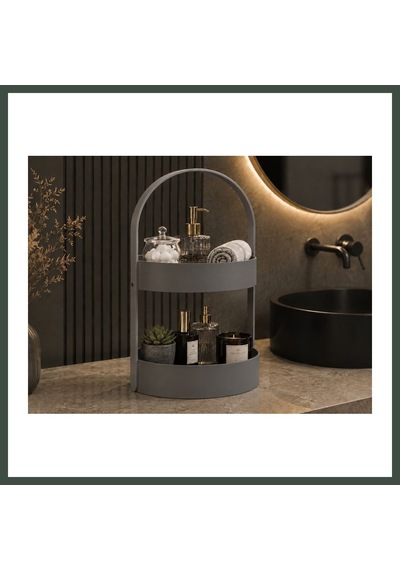 Bezos 3d Baskı İki Katlı Banyo Düzenleyici - Taşınabilir Organizer Ve Saklama Standı-gri Nhr