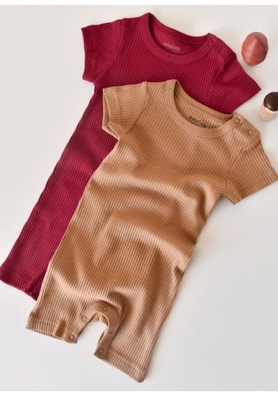 BabyCosy Modal 2 Li Kısa Tulum - Csym11406 - Rebebe 001