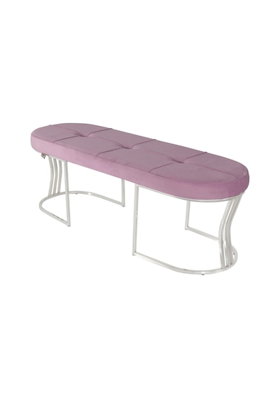 Viego Silver Collection- Pembe Kapitoneli Chester Model Puf & Bench & Koltuk & Uzun Makyaj Puff & Yatak Ucu