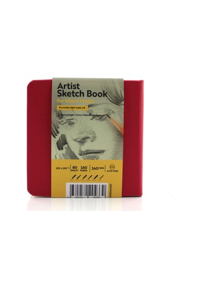Tigertint Sketchbook Sert Kapak Eskiz Çizim Defteri 12x12 Cm Kırm