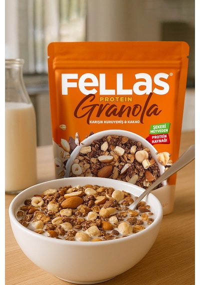 Fellas Granola - Yer Fıstığı & Protein Bar Parçacıklı 270 Gr