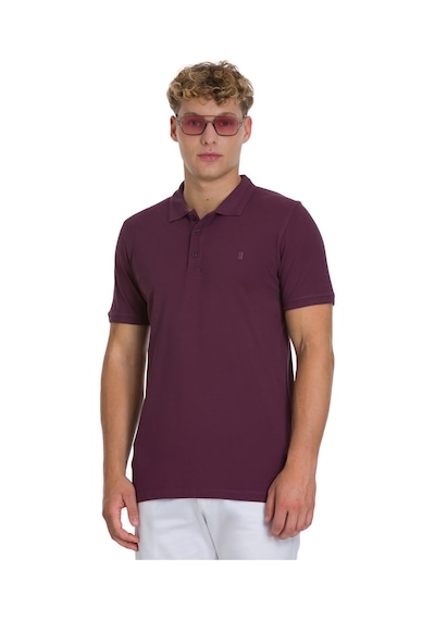 Hatemoğlu Mor Regular Fit 100% Pamuk Polo Yaka Tişört