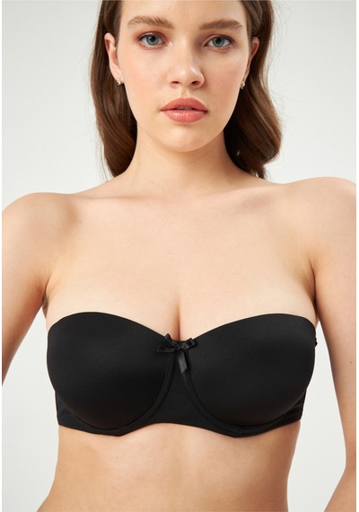 Eros Siyah Ersk160 Adela Straplez Double Push-up Sütyen
