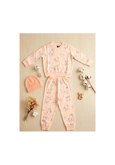 İkonio Kız Bebek Pijama Takımı Pembe