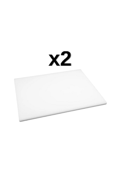2'li Türkay 40x30x2 Cm Polietilen Kesme Tahtası Kesim Levhası Naturel/beyaz 4726