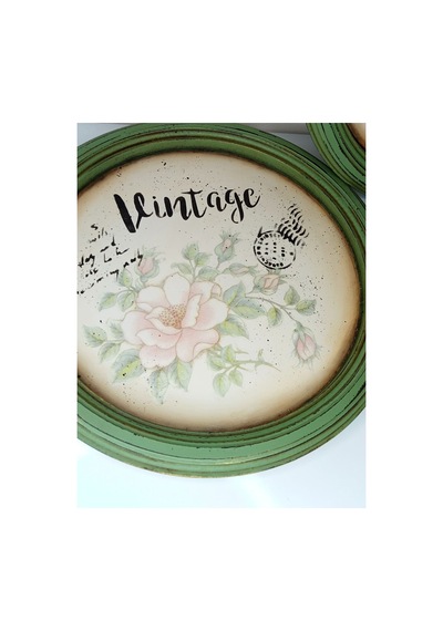 Duvar Dekorasyon Ahşap Pano 2li Vintage Tasarım Yeşil - 635473956