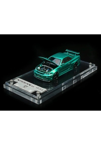 Timetop 1/64 Green Carbon Nissan R34 Karbon Yeşil Pleksi Limitli