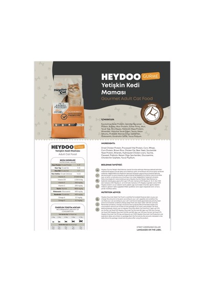 Heydoo Cat Gurme Yetişkin Kedi Maması 12 KG