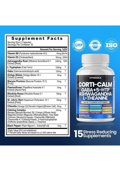 Corti Calm Gaba + 5-htp Ash. L-theanine 60 Kapsül