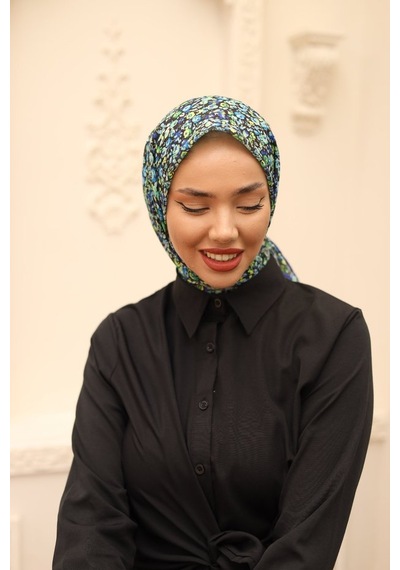 Silk Home Karanfil Desen Soft Pamuk Eşarp Pastel Yeşili
