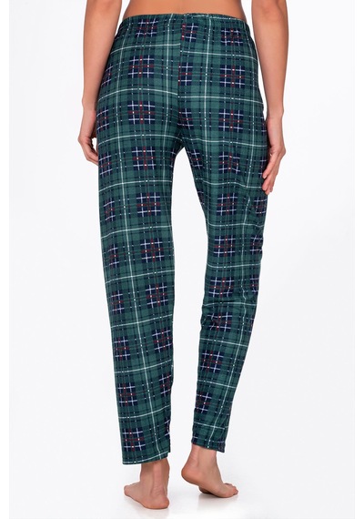 Kompedan Kadın Süet Kareli Pijama Tek Alt Desen 6