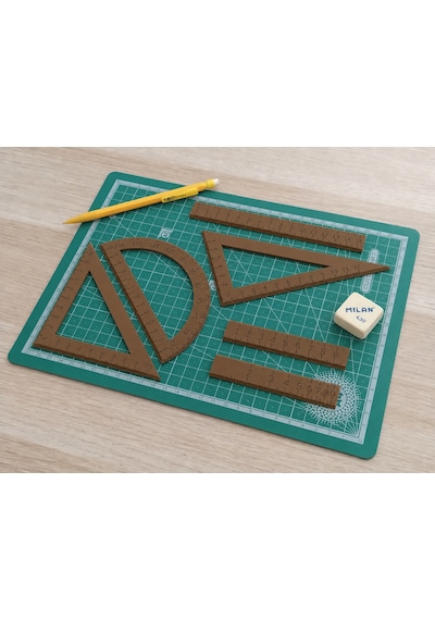 3d Baskı Geometri Cetvel Seti - İletki, Gönye Ve Ölçüm Araçları - Kahverengi Diğer