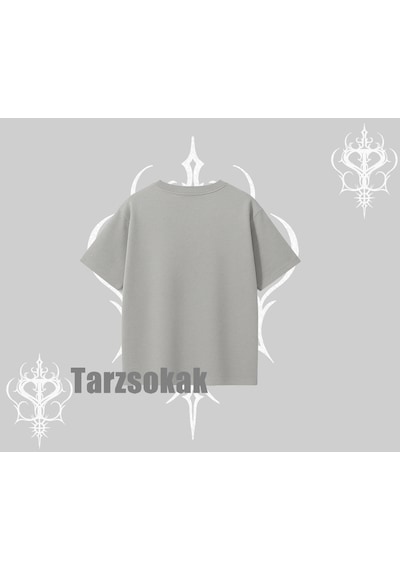 Tarzsokak Best Pet Ever Baskılı Oversize Tshirt Gri