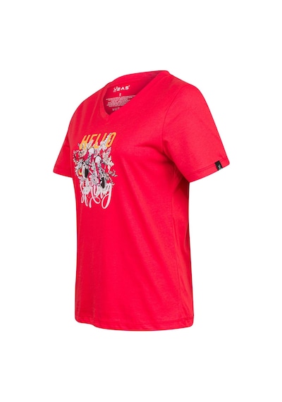 2as Alone Baskılı V Yaka Kadın T-shirt 402 Kırmızı