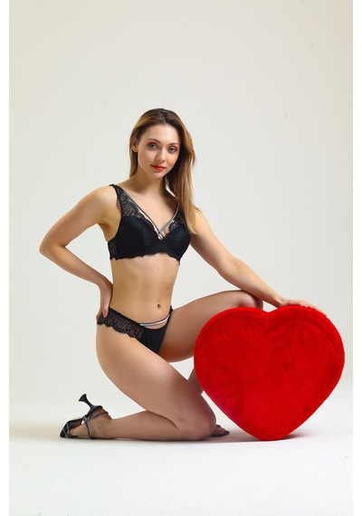Magic Form Yakası Çapraz I Pli Taşlı Destekli Sütyen - 4686 Siyah - 512787334 Siyah