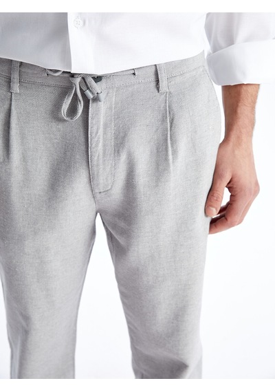 Lcw Vision Gri Slim Fit Keten Karışımlı Erkek Pantolon