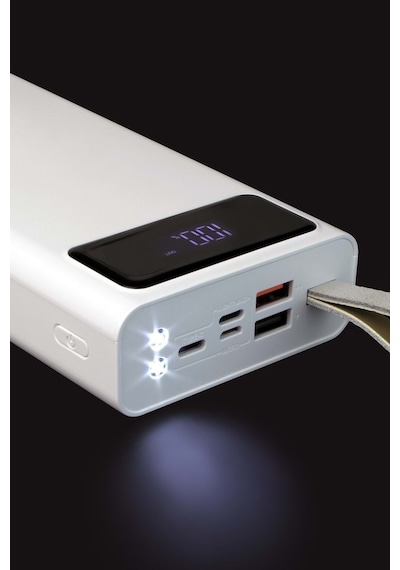 Powerway TX30 Beyaz 30.000 mAh Led Işıklı Powerbank