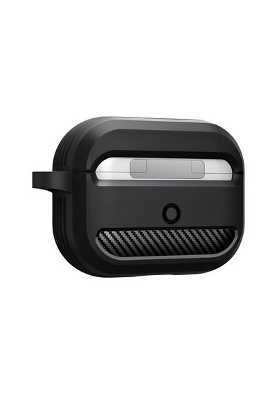 Airpods Pro 1.nesil İçin Fiber Karbon Görünümlü Airpods Pro 1 Silikon Kılıf Siyah